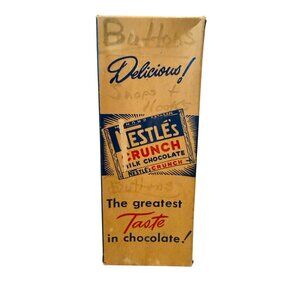 Original NESTLE'S CRUNCH milk chocolate STORE BOX top & bottom, when they were B